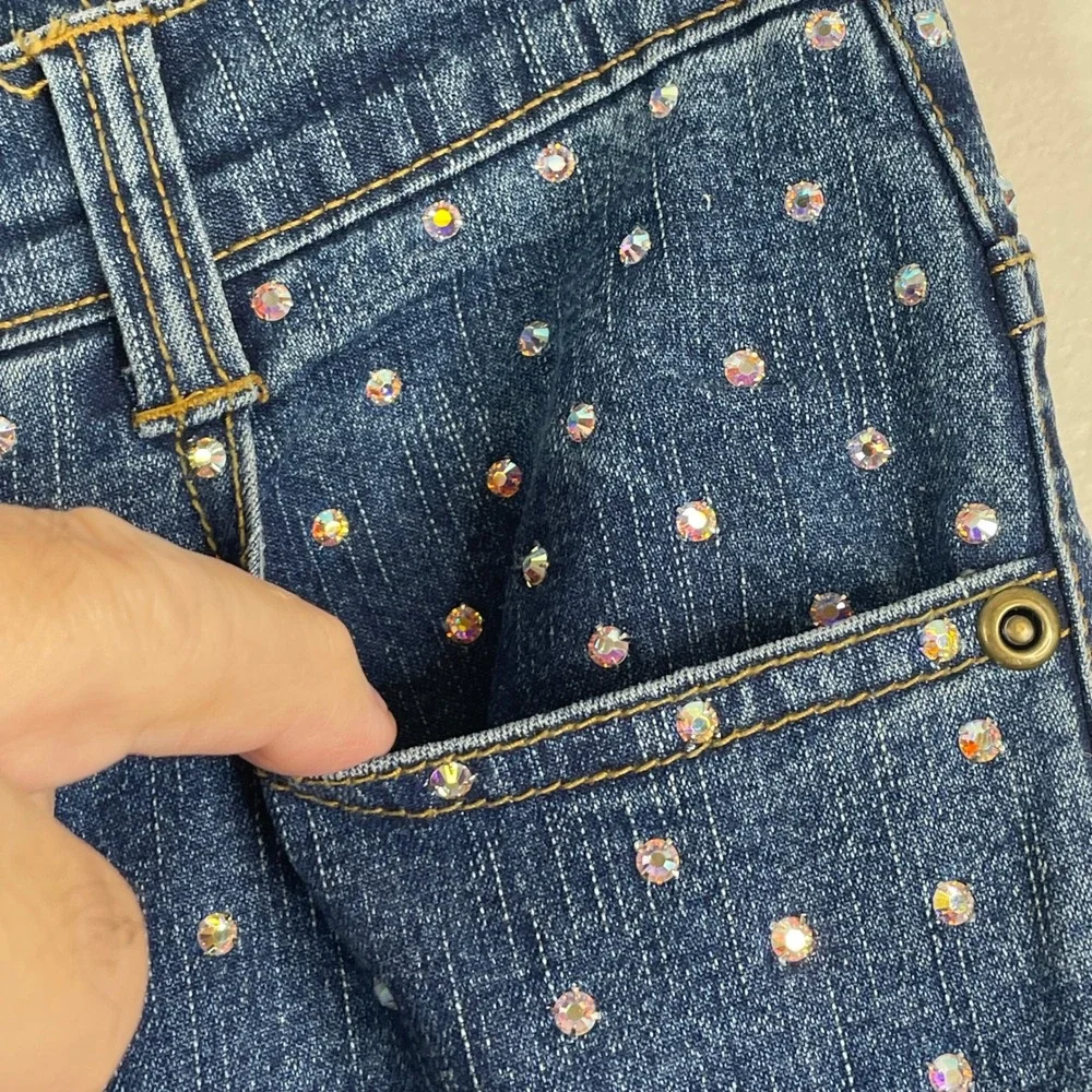 Vintage 90s Y2K Isabel Bootcut Jeans Womens 6 Rhinestone High Rise Medium Wash